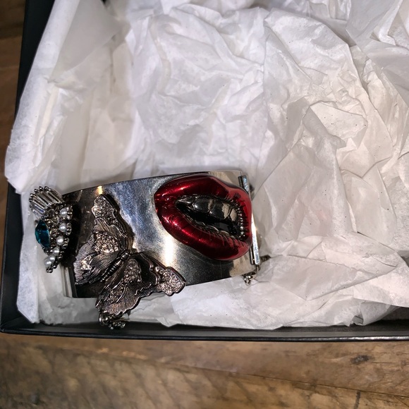 Alexander McQueen Jeweled Hinged Cuff Bracelet - Picture 7 of 8